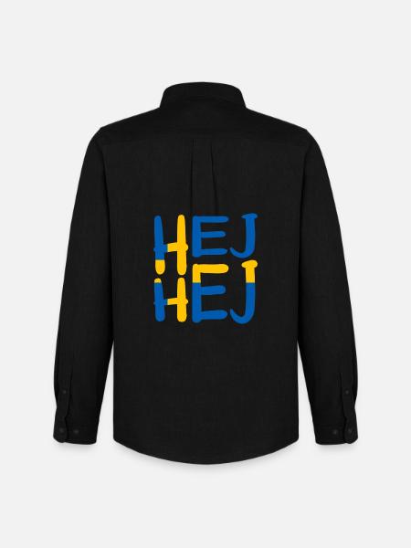 HEJ HEJ SWEDEN - Men's Oxford Shirt by Stanley/Stella - black