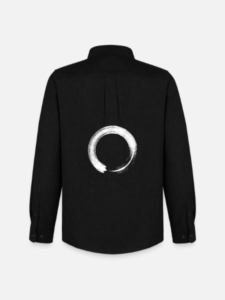 Circle design icon brush white - Men's Oxford Shirt by Stanley/Stella - black