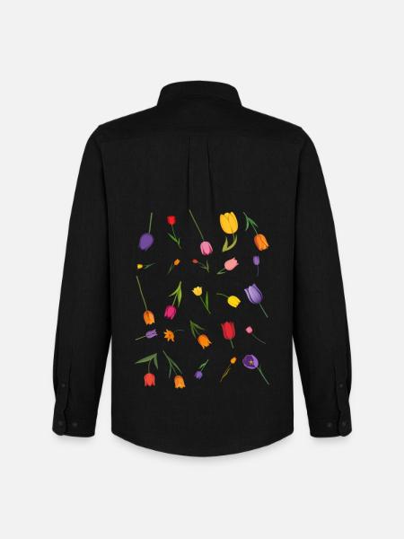 Fleur - Chemise Oxford homme Stanley/Stella - noir