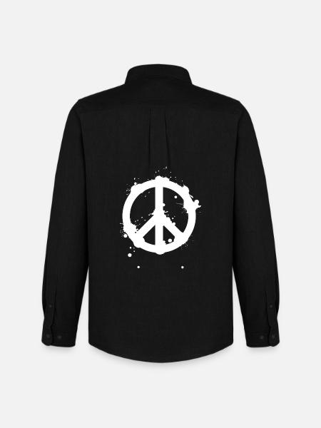 Peace Splash Guerrilla Print Style - Men's Oxford Shirt by Stanley/Stella - black