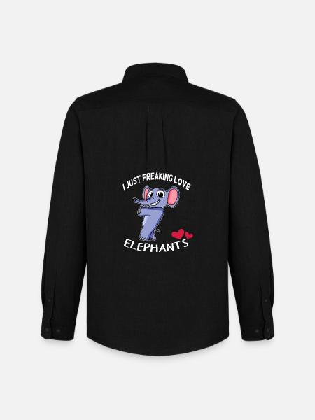 J'aime les éléphants - Chemise Oxford homme Stanley/Stella - noir