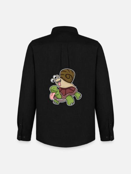 Tortue et escargot - Chemise Oxford homme Stanley/Stella - noir