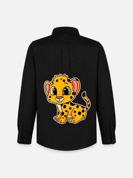 Bébé guépard - Chemise Oxford homme Stanley/Stella - noir