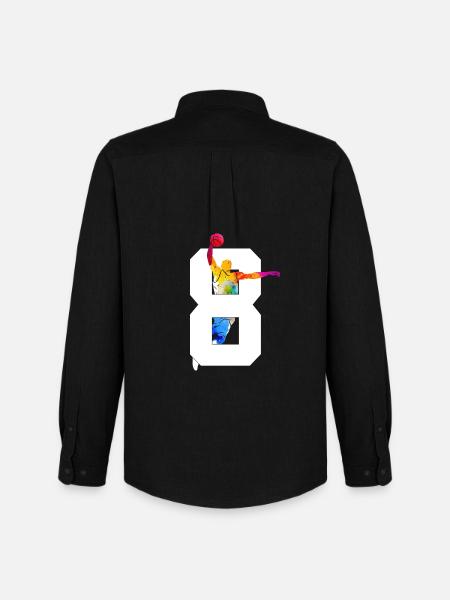 NUMBER 8 BASKETBALL 8TH BIRTHDAY - Men's Oxford Shirt by Stanley/Stella - black