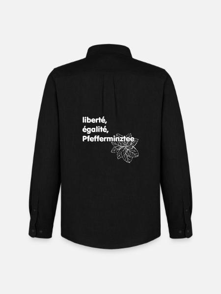 Liberté Egalité Pfefferminztee - Männer Oxford Hemd von Stanley/Stella - Schwarz