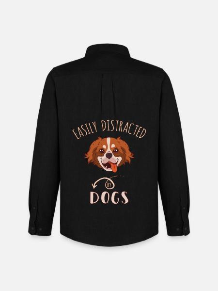 Easily Distracted By Dogs - Men's Oxford Shirt by Stanley/Stella - black