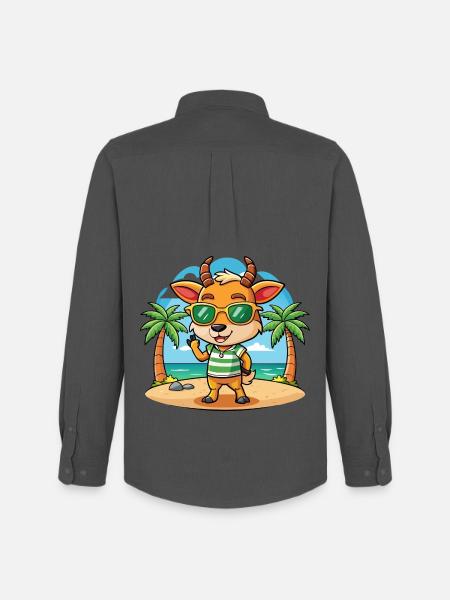 Antelope Funny Cartoon Summer Beach Sunglasses - Men's Oxford Shirt by Stanley/Stella - anthracite