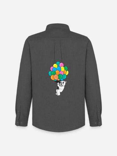 Polar bear balloon - Men's Oxford Shirt by Stanley/Stella - anthracite