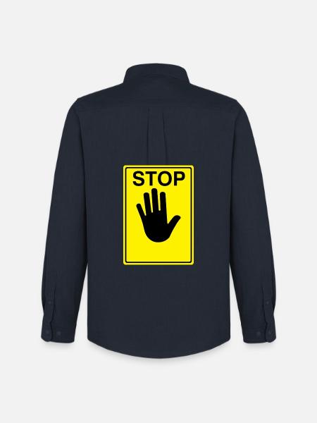 Stop Sign Logo - Men's Oxford Shirt by Stanley/Stella - navy