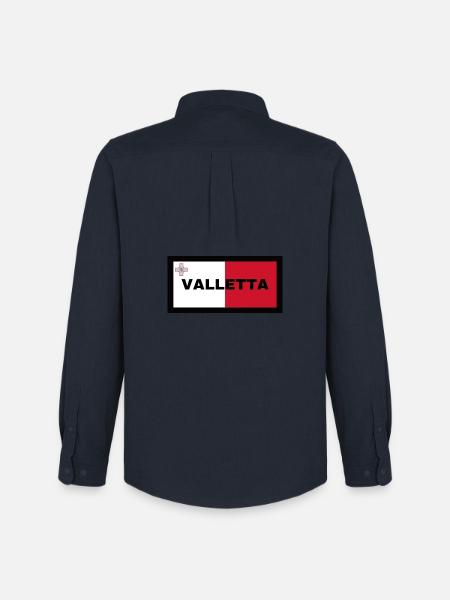 La Valette à Malte Drapeau - Chemise Oxford homme Stanley/Stella - marine