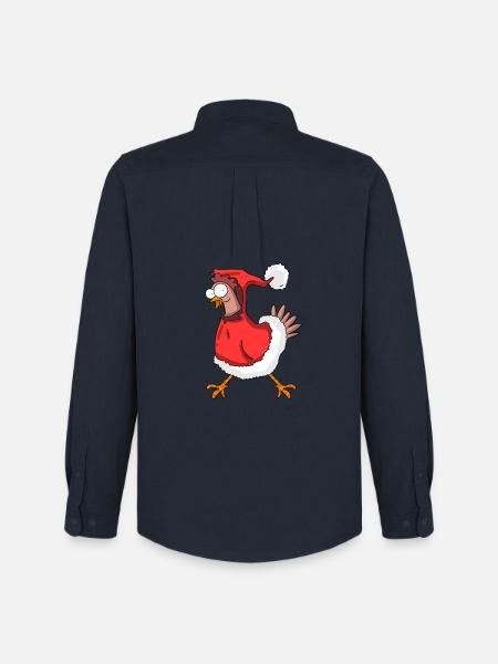 Poulet de Noël - Chemise Oxford homme Stanley/Stella - marine