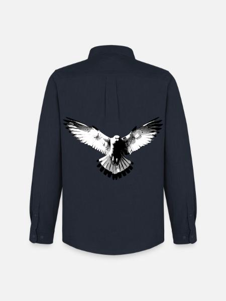 Falcon black and white - Men's Oxford Shirt by Stanley/Stella - navy