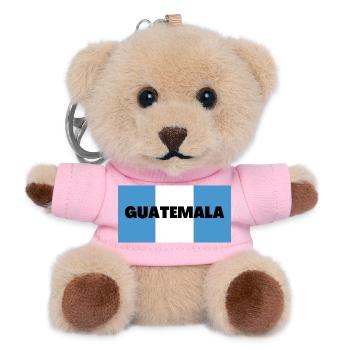 Guatemala in Guatemalan Flag Colors - Teddy Keyring - pink - Front