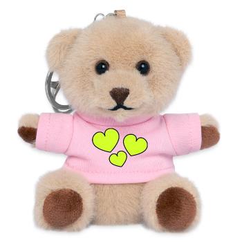 ICH LIEBE DICH. ICH LIEBE DICH. LIEBE. LIEBE. HERZ - Teddy Schlüsselanhänger - Rosa - Vorne
