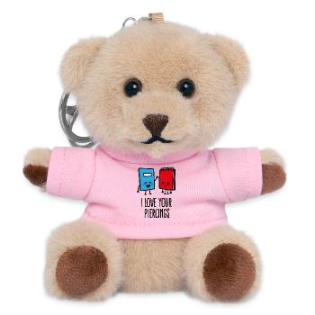Lustige piercer, piercing, I love your piercings - Teddy Schlüsselanhänger - Rosa - Vorne