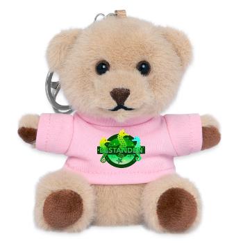 bestanden Seepferdchen Schwimmabzeichen Prüfung - Teddy Schlüsselanhänger - Rosa - Vorne