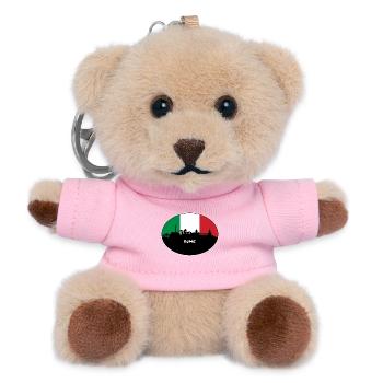 Rom Italien Flagge Skyline Reise Souvenir - Teddy Schlüsselanhänger - Rosa - Vorne