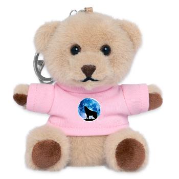 Wolf Vollmond - Teddy Schlüsselanhänger - Rosa - Vorne