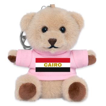 Kairo-Stadt in ägyptischen Flaggenfarben - Teddy Schlüsselanhänger - Rosa - Vorne