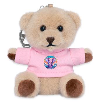 Elefant Aquarell Karikatur Kawaii Haustier Tier Colo - Teddy Schlüsselanhänger - Rosa - Vorne
