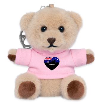 Darwin Australien Flagge Skyline Reise Souvenir - Teddy Schlüsselanhänger - Rosa - Vorne