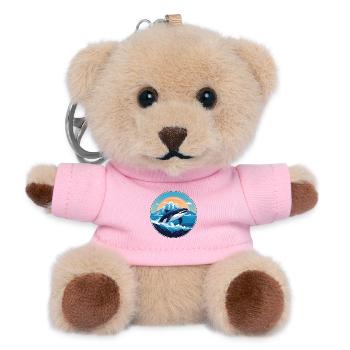 Wal Aquarell Karikatur Kawaii Haustier Tier Farbefu - Teddy Schlüsselanhänger - Rosa - Vorne