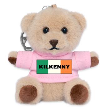 Kilkenny City in irischer Flagge - Teddy Schlüsselanhänger - Rosa - Vorne