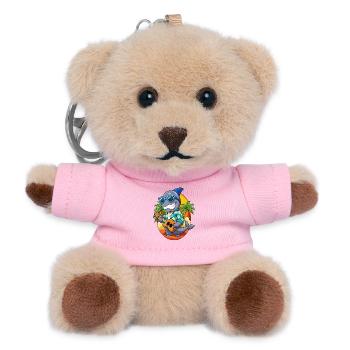 Lustige Robbe Sommer Strand Sonnenbrille Hawaiianisch - Teddy Schlüsselanhänger - Rosa - Vorne