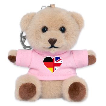 Germany Great Britain Heart - Teddy Schlüsselanhänger - Rosa - Vorne