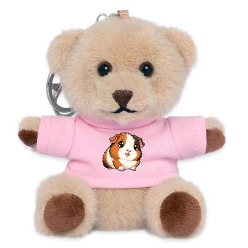Kawaii Meerschweinchen – Süßes Flauschknäuel - Teddy Schlüsselanhänger - Rosa - Vorne