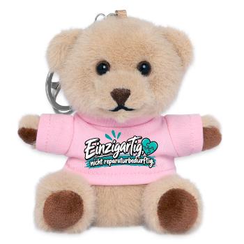 Einzigartig: Nicht Reparaturbedürftig - Teddy Schlüsselanhänger - Rosa - Vorne