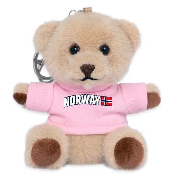 Norwegische Flagge Norwegian Pride Athletic Typografie - Teddy Schlüsselanhänger - Rosa - Vorne
