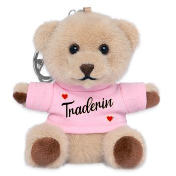 Börse Traderin - Teddy Schlüsselanhänger - Rosa - Vorne