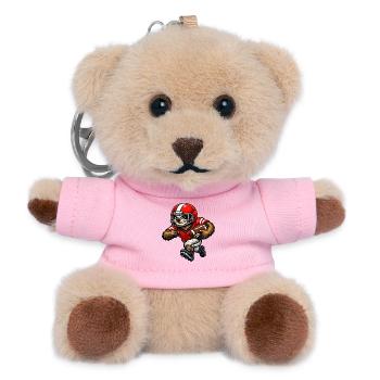 Faultier als Footballspieler – Entspannt zum Touch - Teddy Schlüsselanhänger - Rosa - Vorne