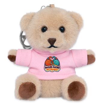 Häkelrunde – Maschen machen Miteinander - Teddy Schlüsselanhänger - Rosa - Vorne