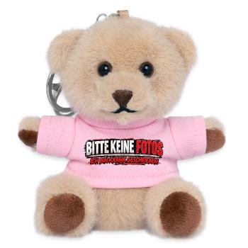 Bitte Keine Fotos Krank Geschrieben - Teddy Schlüsselanhänger - Rosa - Vorne