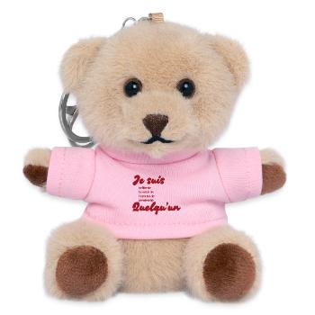 Ich bin jemand – Feminismus - Teddy Schlüsselanhänger - Rosa - Vorne