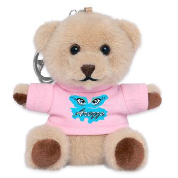 Arezza Blue Eyes-Logo auf Splash - Teddy Schlüsselanhänger - Rosa - Vorne