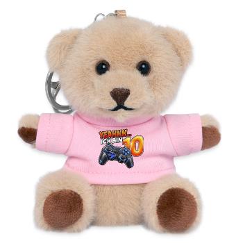 Gaming zum 10. Geburtstag – Yeahhh ich bin 10 - Teddy Schlüsselanhänger - Rosa - Vorne