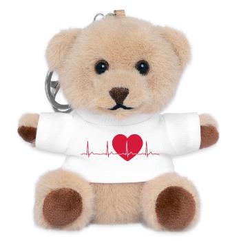 Herzschlag-EKG-Linie Medizinischer Pulswellen-Ikon-Vektor - Teddy Schlüsselanhänger - Weiß - Vorne