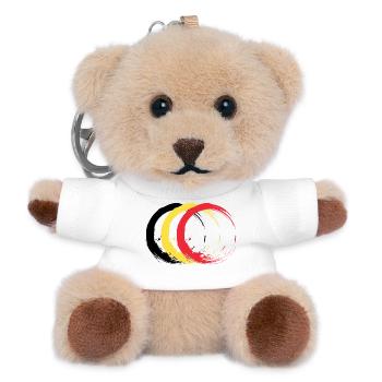 Kreis Bürste Belgien Flagge Fahne Design Farben - Teddy Schlüsselanhänger - Weiß - Vorne