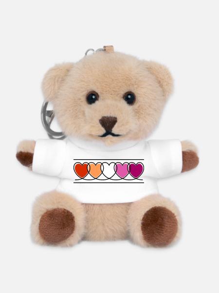 Lesben Lesbe Herzen - Teddy Schlüsselanhänger - Weiß