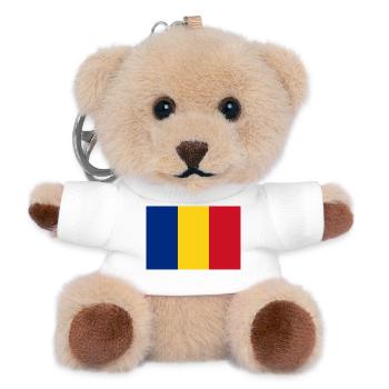 Rumänien – Trikolore der Flagge vertikal - Teddy Schlüsselanhänger - Weiß - Vorne