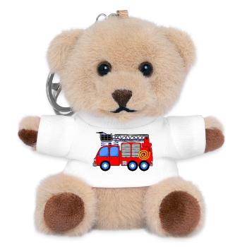 Fire engine children - Teddy Keyring - white - Front