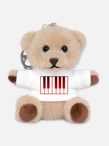 Musikinstrument - Klavier - Teddy Schlüsselanhänger - Weiß