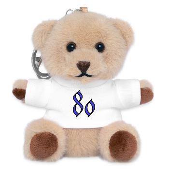 80. 80 JAHRE. 80. JAHRESTAG. 80-JÄHRIGES JUBILÄUM. - Teddy Schlüsselanhänger - Weiß - Vorne