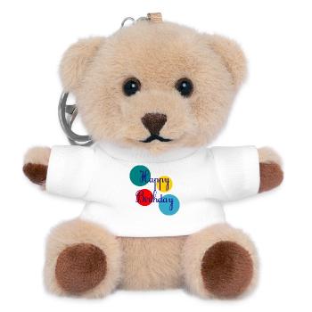 GEBURTSTAG. ALLES GUTE ZUM GEBURTSTAG. ALLES GUTE ZUM GEBURTSTAG. - Teddy Schlüsselanhänger - Weiß - Vorne
