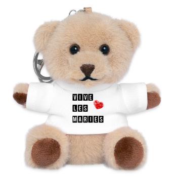 HEIRAT. ES LEBE DIE MARIES. HERZ. ICH LIEBE DICH. ICH LIEBE - Teddy Schlüsselanhänger - Weiß - Vorne