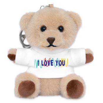 VALENTINSTAG. ICH LIEBE DICH. ICH LIEBE DICH. LIEBE. LIEBE - Teddy Schlüsselanhänger - Weiß - Vorne