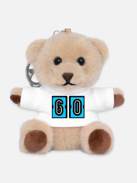 60. 60. GEBURTSTAG. GEBURTSTAG 60 JAHRE. 60 - Teddy Schlüsselanhänger - Weiß